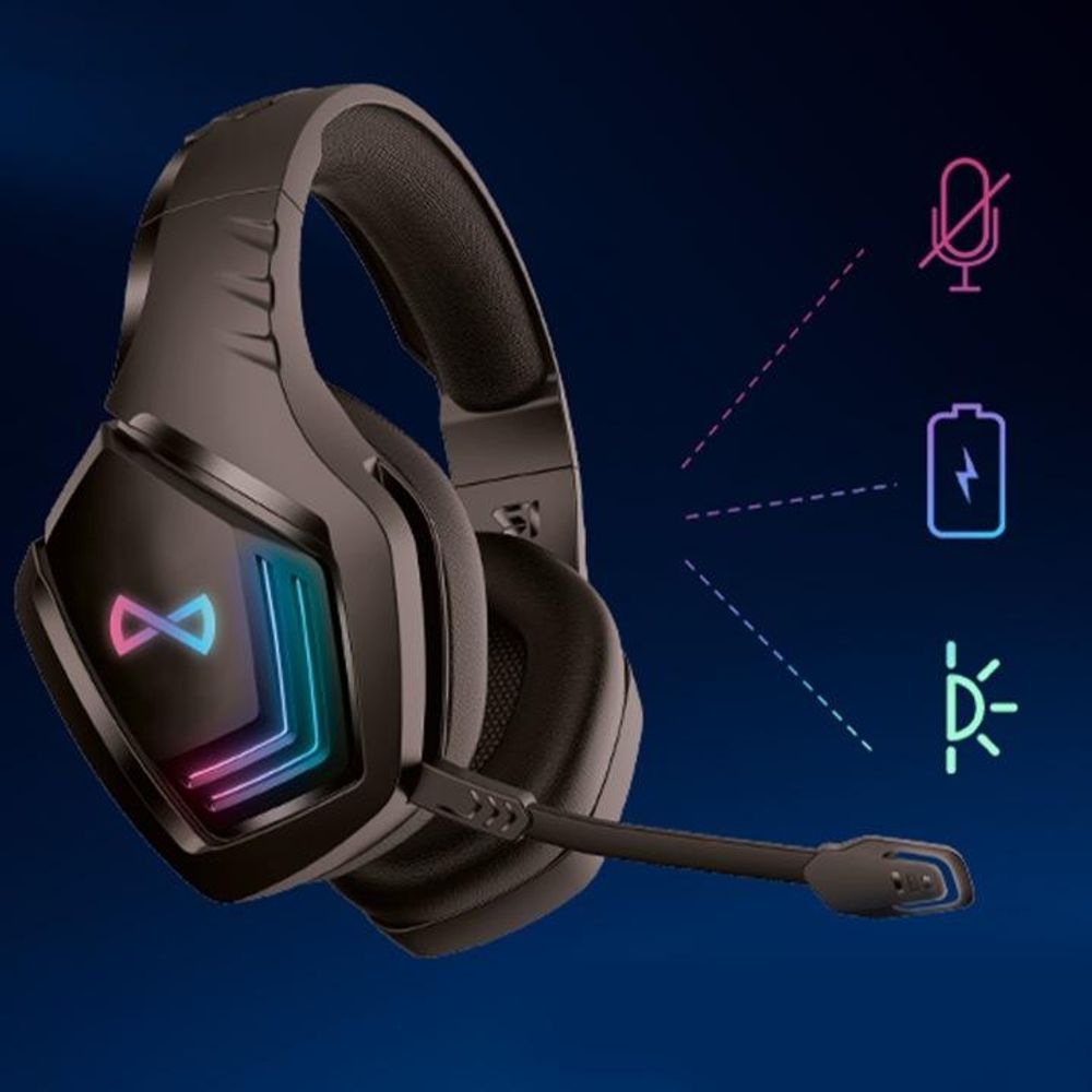 Cuffie Gaming Wireless Forever Bluetooth 5.0 – Illuminazione RGB, comandi integrati, autonomia di 12 ore, cuffie stereo LED con microfono per laptop