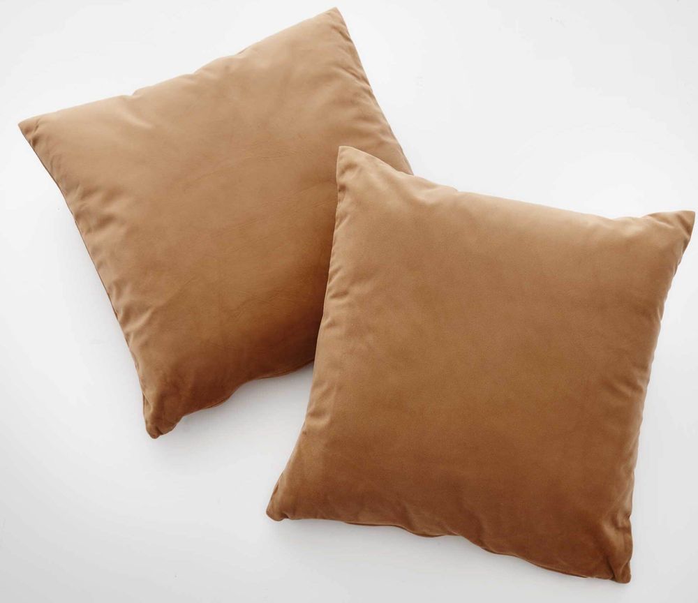 2er Set Sofakissen mit Füllung »Milano« HxB 45x45 cm Sand Dekokissen mit Komfort-Samt-Bezug und Reißverschluß mit Füllkissen Extra Weich Couchkissen, 203572-2