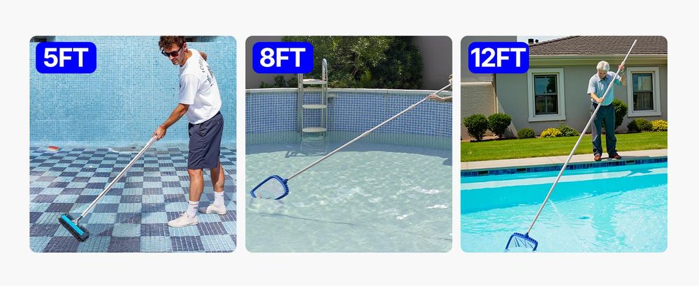 VEVOR Poolstange Schwimmbadstange (1-3,65 m), Poolreinigungsstange für Schwimmbä