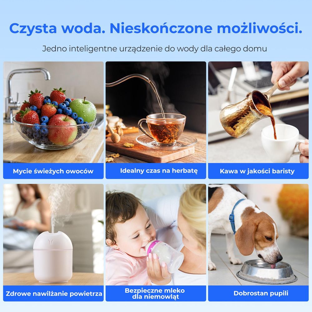 Biurkowy filtr wody Hydrofast W100 z odwróconą osmozą, filtracją UV, 6 stopniami filtracji i 8 ustawieniem temperatury