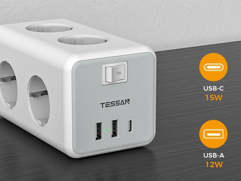 TESSAN Steckdosenleiste TS-306-C