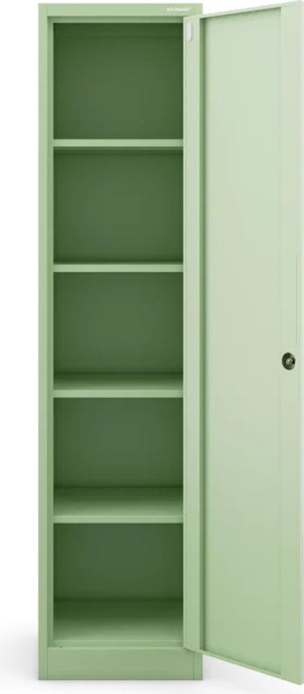 Büroschrank Aktenschrank Metallschrank Lagerschrank 4 Fachböden Flügeltür Pulverbeschichtung Stahlblech 185 cm x 45 cm x 40 cm Farbe: Pastellgrün