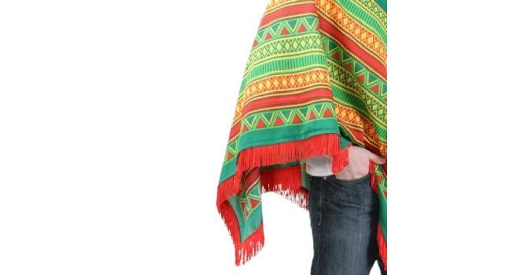 Erwachsenenkostüm Poncho in Grün Mexiko (XL)