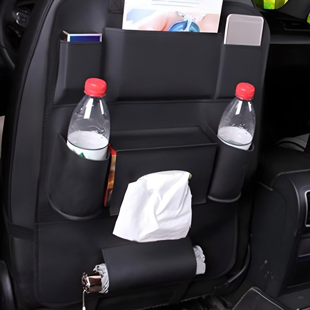 Auto Rückenlehnenschutz aus Kunstleder Wasserdicht Autositz Organizer Rücksitz KFZ Aufbewahrungstasche Kinder Multifunktionale Große Taschen Retoo