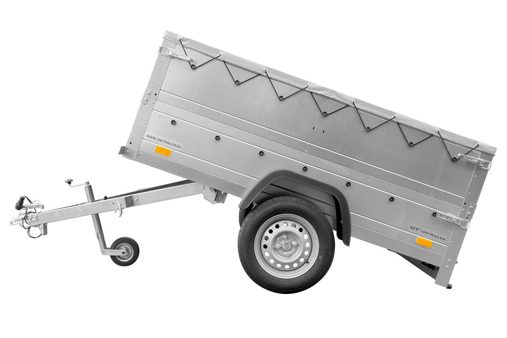 Kippbarer Pkw Anhänger GARDEN TRAILER 200 KIPP mit zusätzlichen Bordwänden, Stützrad und Flachplane