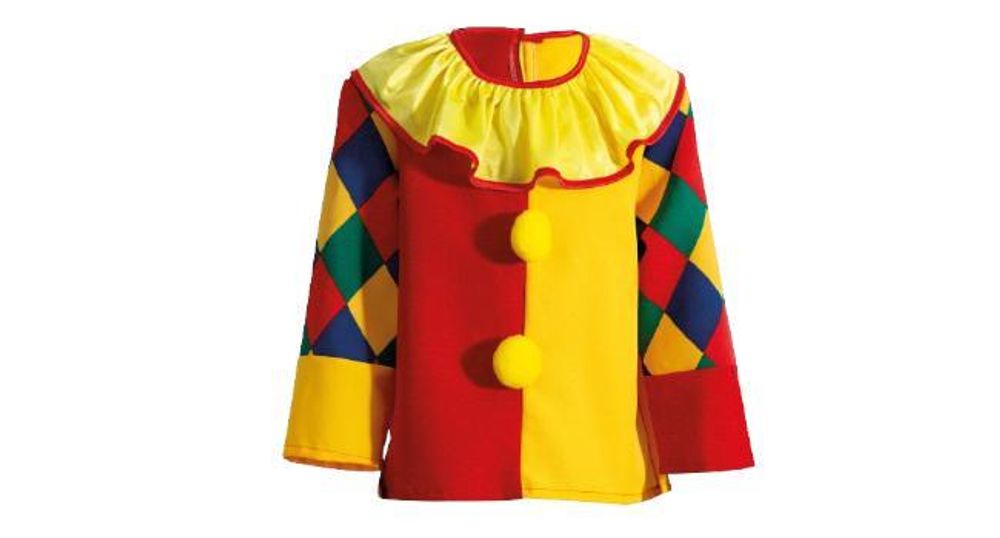 Kinderkostüm Clown, 2tlg. Oberteil und Hose, kunterbunt, Karneval, Fasching, Zirkus, Mottoparty (116)