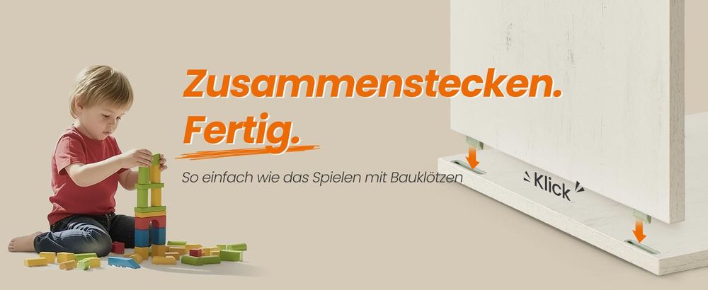 Waschbeckenunterschrank, Toolless-Technologie, superschnelle werkzeuglose Montage, für Waschbecken ohne Säule, weiß