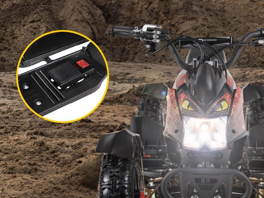 Elektro Kinderquad Cobra | 800 Watt - Pocket Quad bis 24 km/h - Elektroquad - Kinder Fahrzeug - Mini Quad - Elektroauto - Batterie (Grün/Schwarz)
