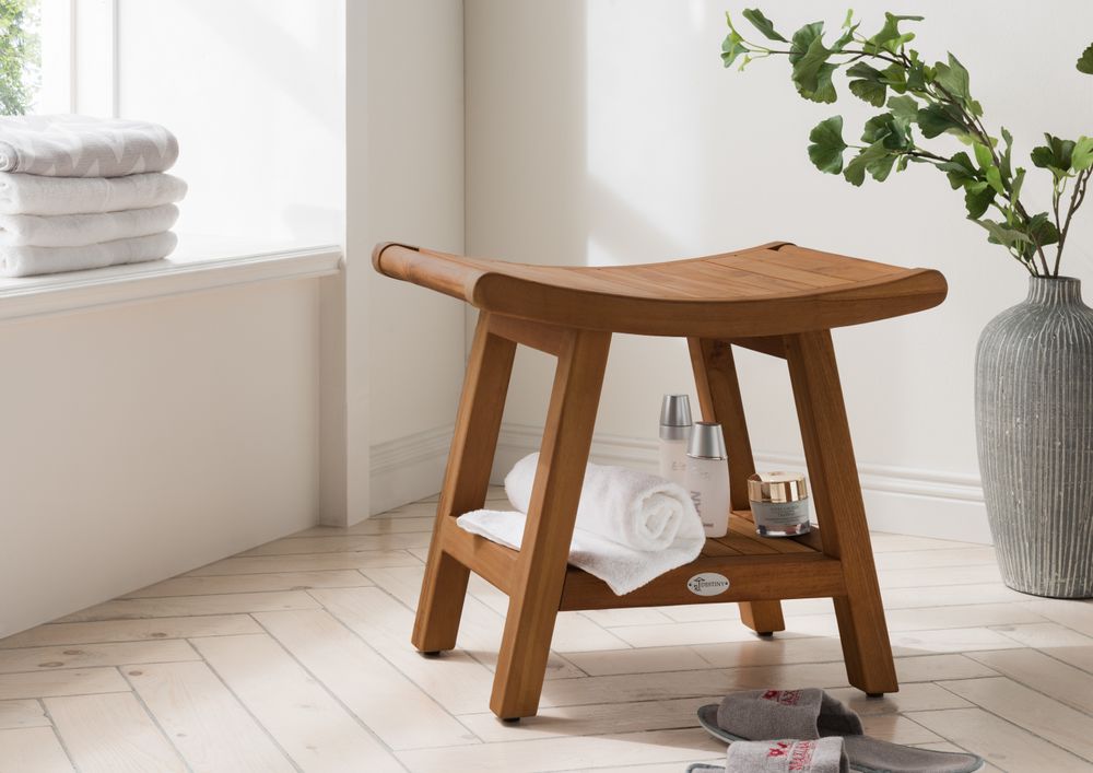 Destiny Badhocker SPA & LIVING Japan Style mit Ablagefach 52x35x45 cm Teak