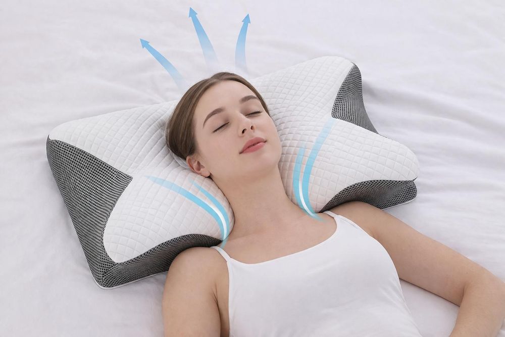 Nackenkissen Kopfkissen Ergonomisches Orthopädisches Kissen Gegen Nackenschmerzen Schlafkissen Memory Foam Kissen Seitenschläfer YaLiva_Decor®