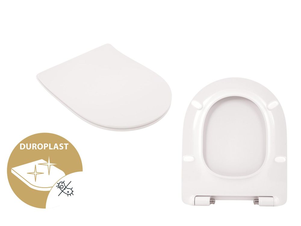SCHÖNER WOHNEN-Kollektion WC-Sitz ANTUS SLIMLINE, Weiß, Toilettendeckel mit Absenkautomatik, Klodeckel kratzfest und keimarm, Klobrille inkl. Befestigungsmaterial