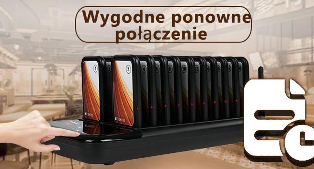 Bezprzewodowy system przywoławczy Retekess TD173, zasięg 500 m, 7 trybów wywoływania, 20 pagerów Z przyciskiem wyciszenia, Dla restauracji  barów