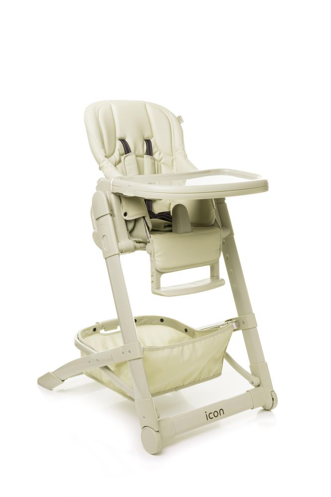 4Baby | Hochstuhl - Kinderhochstuhl - Babystuhl, 0–3 Jahre, verstellbar, mit Liegefunktion, Rollen, Tablett & Kunstlederpolsterung, bis 15 kg - ICON