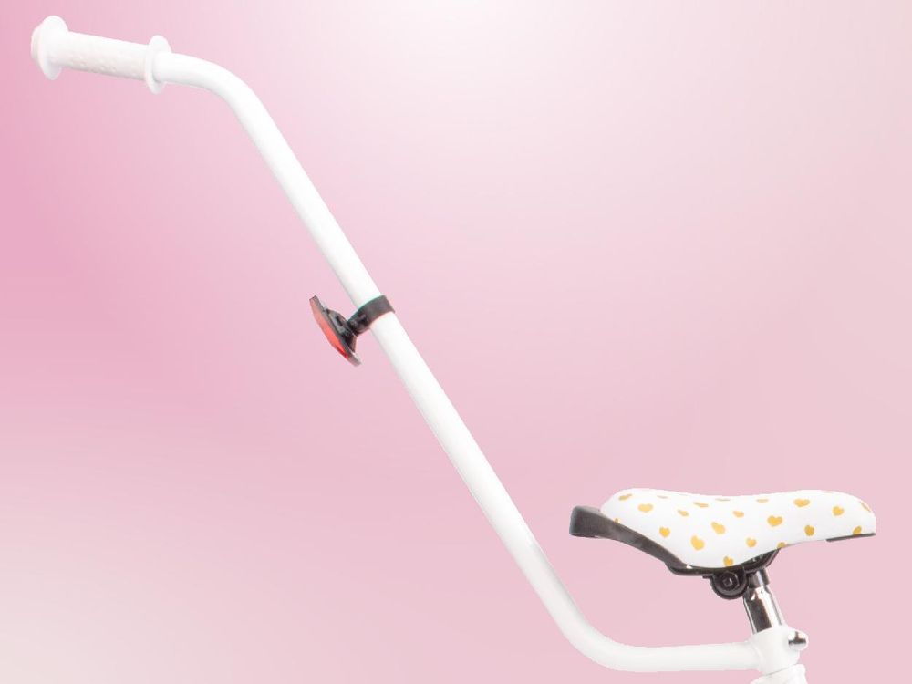 SUN BABY Heart Bike: bicicletta per bambine da 12 pollici, a partire dai 2 anni, con rotelle, manubrio di spinta rimovibile, cestino, campanello, freno a contropedale e freno V-brake