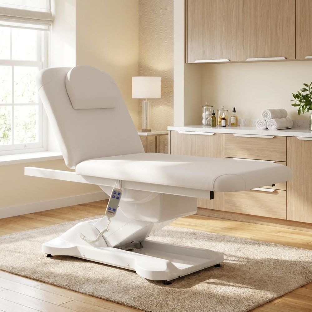 Fauteuil lit de massage électrique chauffant Amaris - 2 moteurs, pour salon de beauté, esthétique