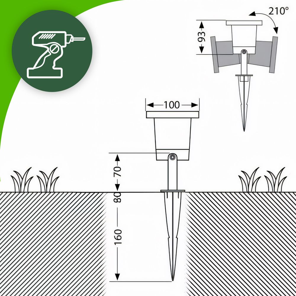 2x LED Gartenstrahler Gartenleuchte Warmweiss mit Erdspieß, Außenstrahler, Aussen, Gartenbeleuchtung, Wasserdicht IP65, Warmweiß 2er Pack, 230V, Retoo