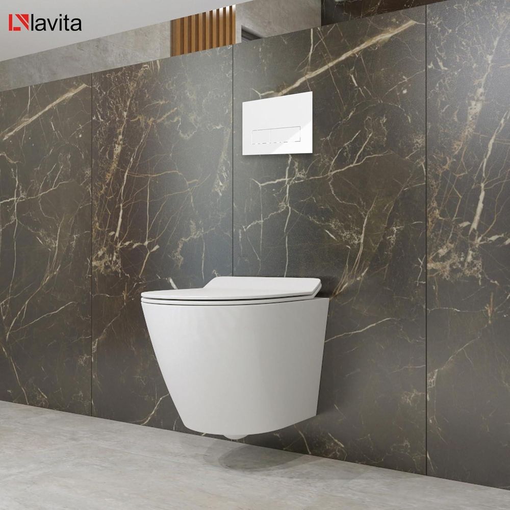GROHE Vorwandelement Solido Start + Wand Hänge WC Sogo Slim Weiß Spülrandlos + WC-Sitz SoftClose | Verchromter Knopf | Komplettset | Unterputz Spülkasten | Toilette Komplett Sett