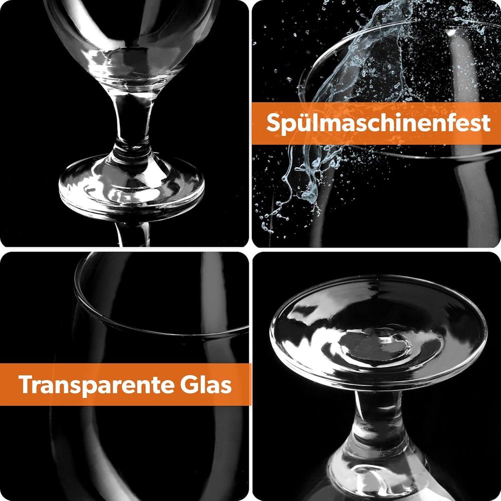 KADAX Biergläser Set "Forio", Bierseidel aus Glas, Bierglas, Transparent, 400 ml, 6 Stück