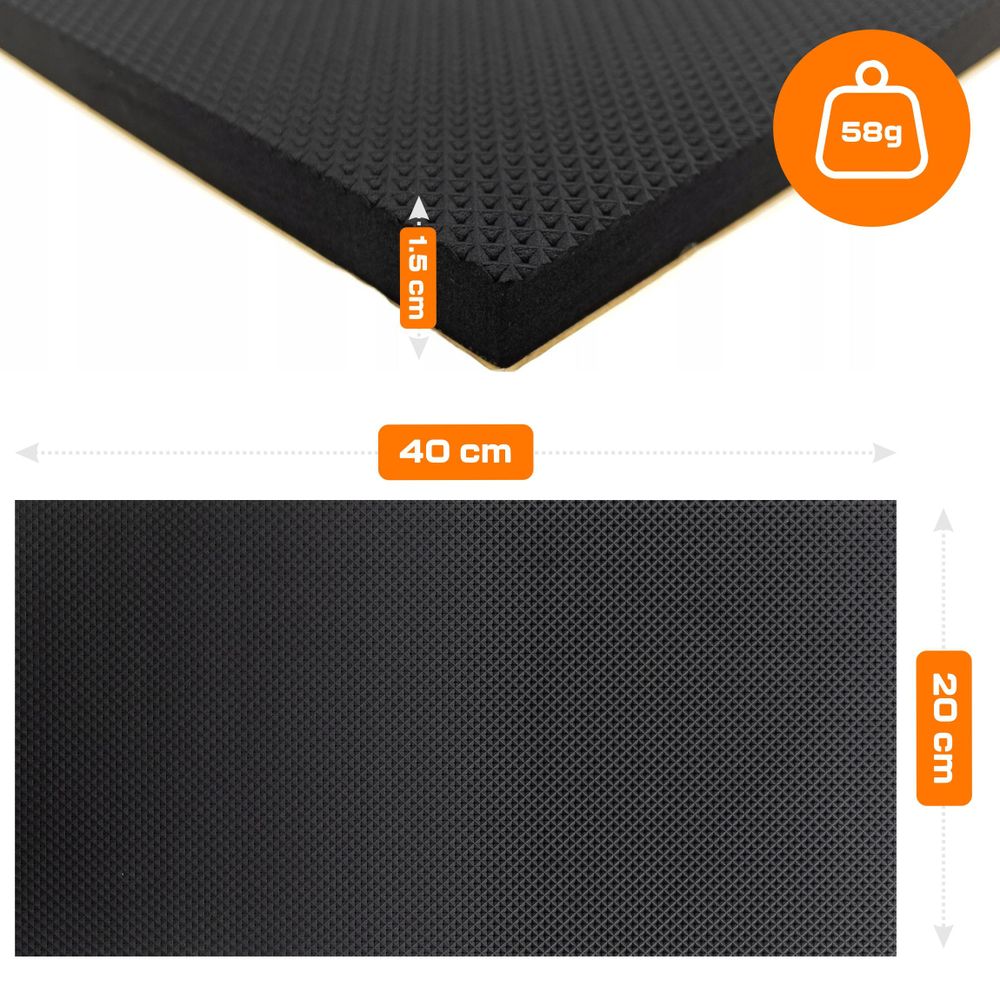 Garagen-Wandschutz selbstklebend 40x20x1,5 cm, Türkantenschutz aus EVA-Schaum, Waffelstruktur für Stoßdämpfung, EVI GARAGE, Schwarz