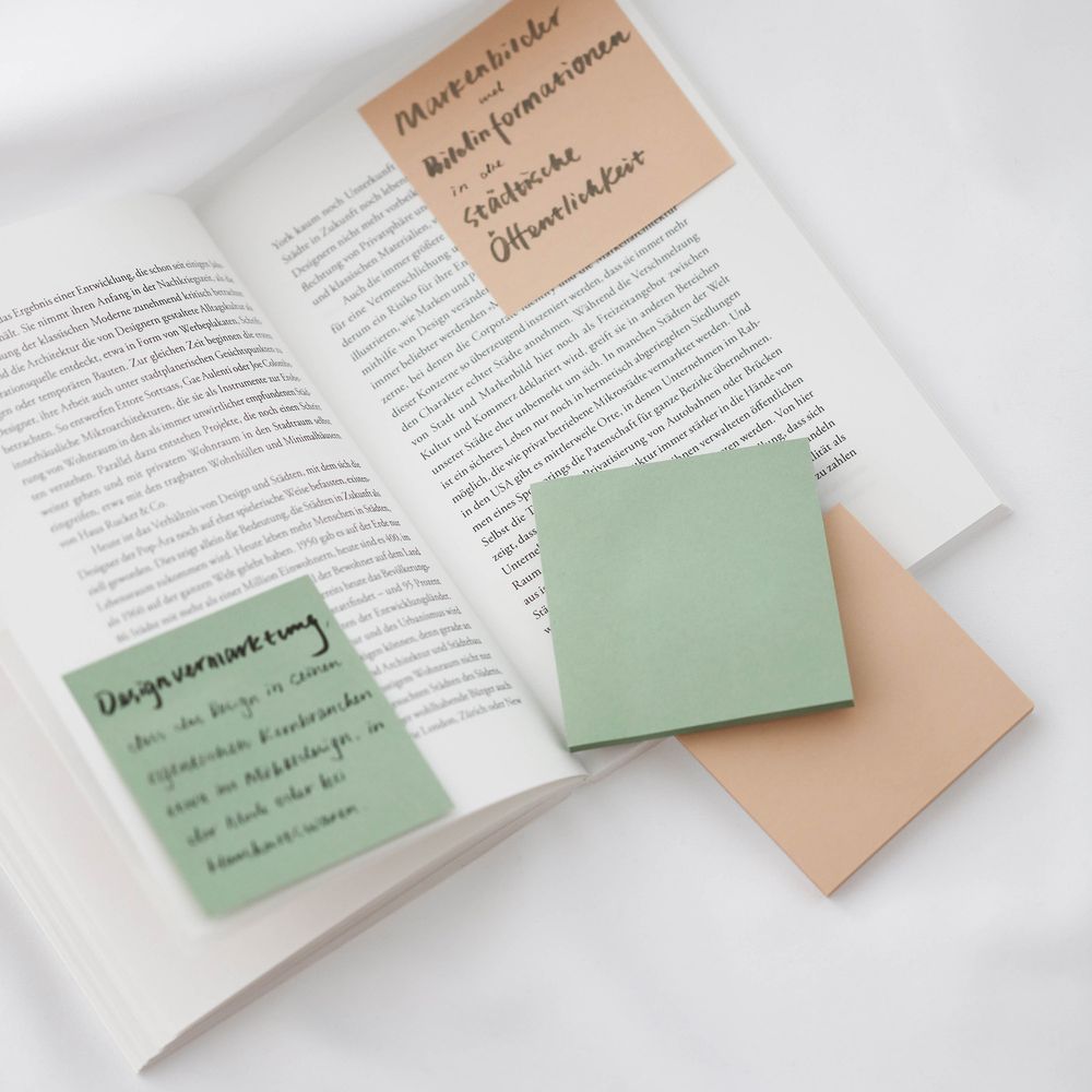 Ordinate-Vintage Green | Sticky Notes | Vintage Palette | 100 Blatt pro Blatt, 75 mm x 75 mm, Haftnotizen in Retrofarben für Notizen