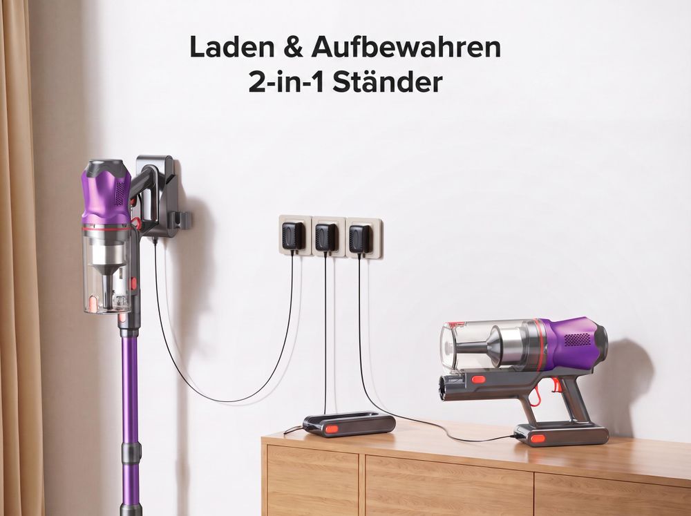 Lubluelu G20 80000Pa Akku Staubsauger Handstaubsauger Staubsauger Kabellos 450W Stielstaubsauger 60 Min Laufzeit mit Smart Display Anti Verwicklung