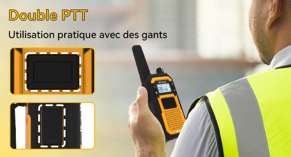 Retevis RB648 Funkgeräte, IP67 Wasserdicht, Staubdicht, Robuste, 2000 mAh Handfunkgerät, PMR446 Profi Walkie-Talkie für Baustelle, Industrie (6 Stück)