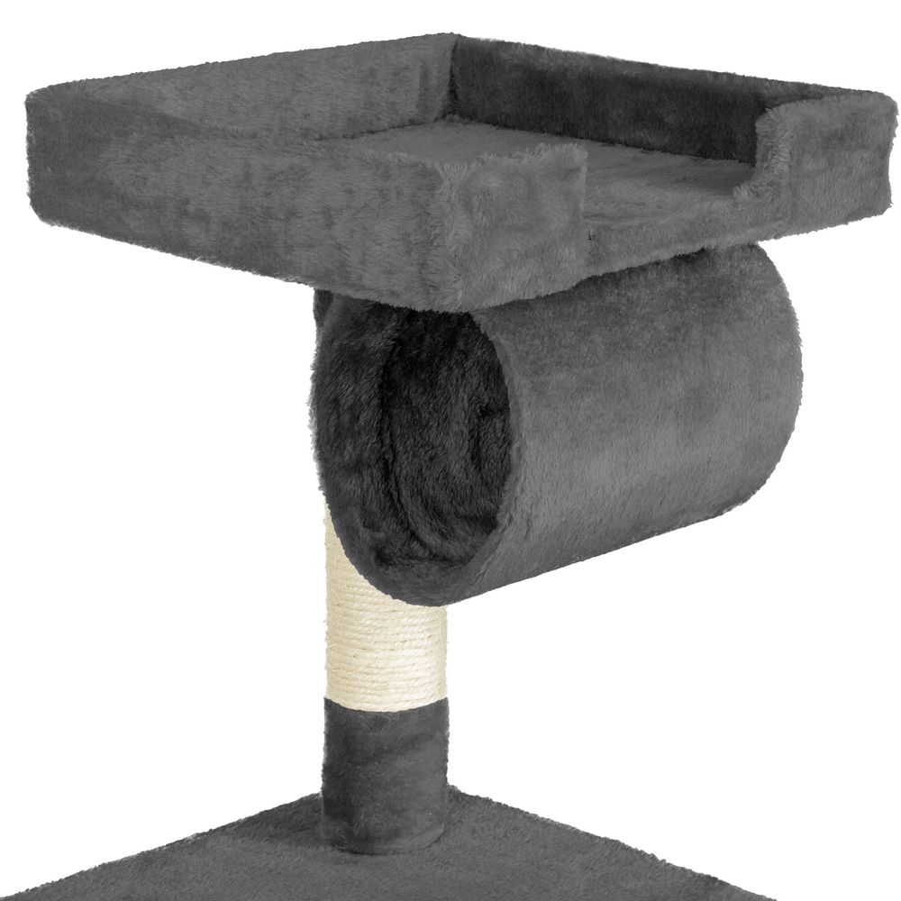 tectake® Kratzbaum Marcel 141 cm inklusive Treppe, Spielkordel und Kippschutz