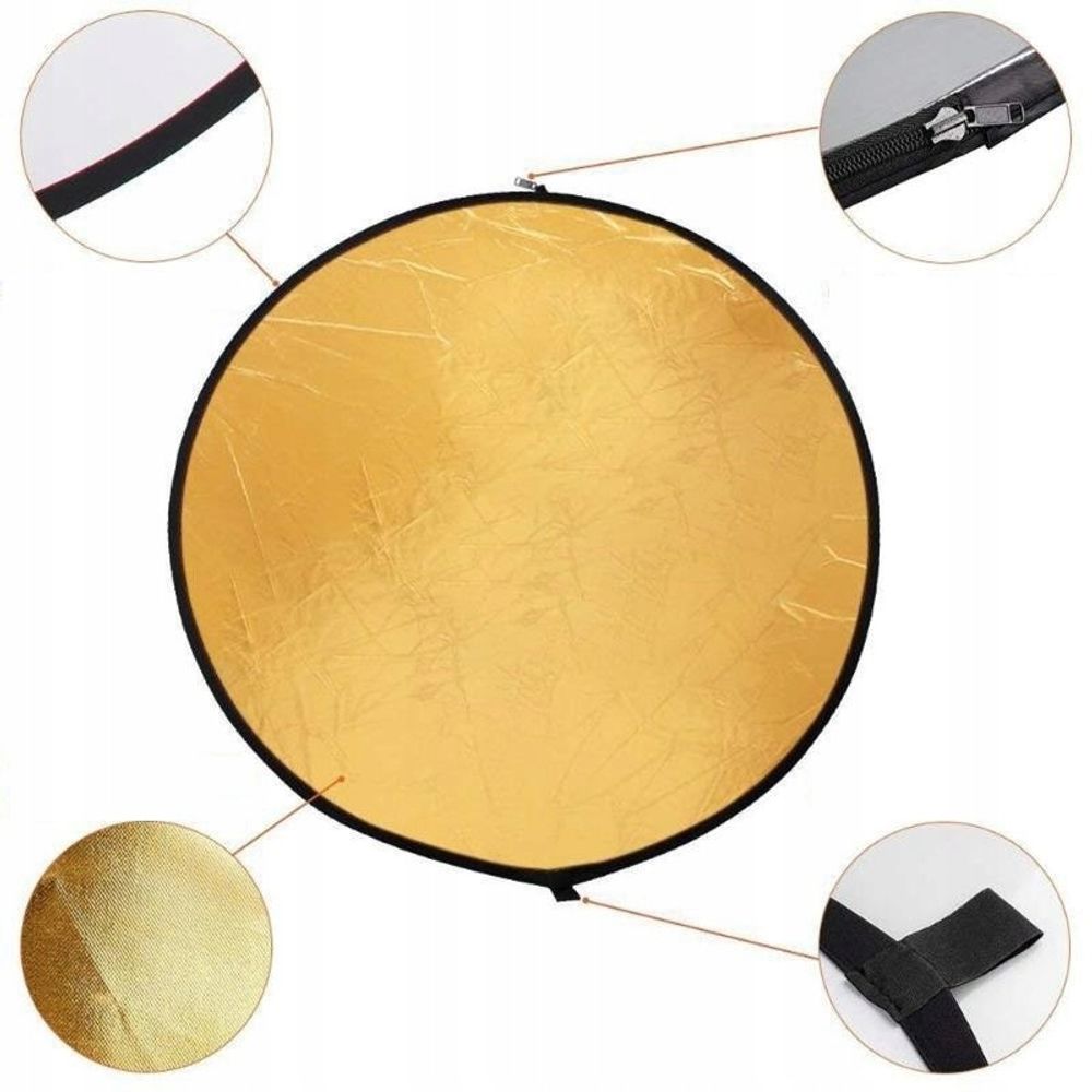 5 in 1 Faltreflektor Set Faltreflektor Reflektor Licht 60cm Etui Multi Photo Studio Foto Diffusor Kamera Translucent Silber Gold Weiß Schwarz Retoo