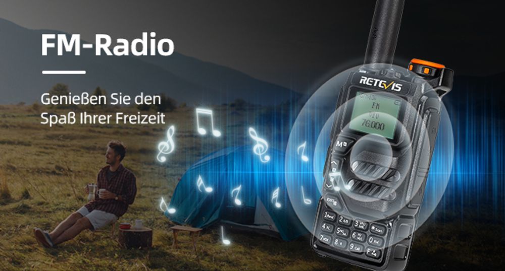 Retevis RA79 Amateurfunkgerät, 5W Air-Band-Empfang Ham Radio, 1400-mAh-Akku-Handfunkgerät für Jagd, Reisen, Wandern, Fernfunkgerät (1 Stück)