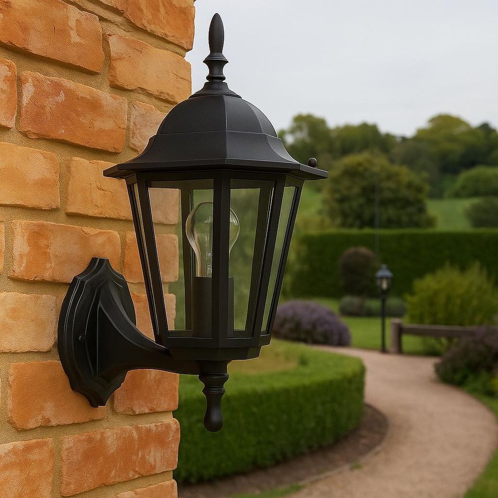 MasterLED Victoria Außenwandleuchte schwarz E27 IP44 Gartenlampe Wandmontage 38cm