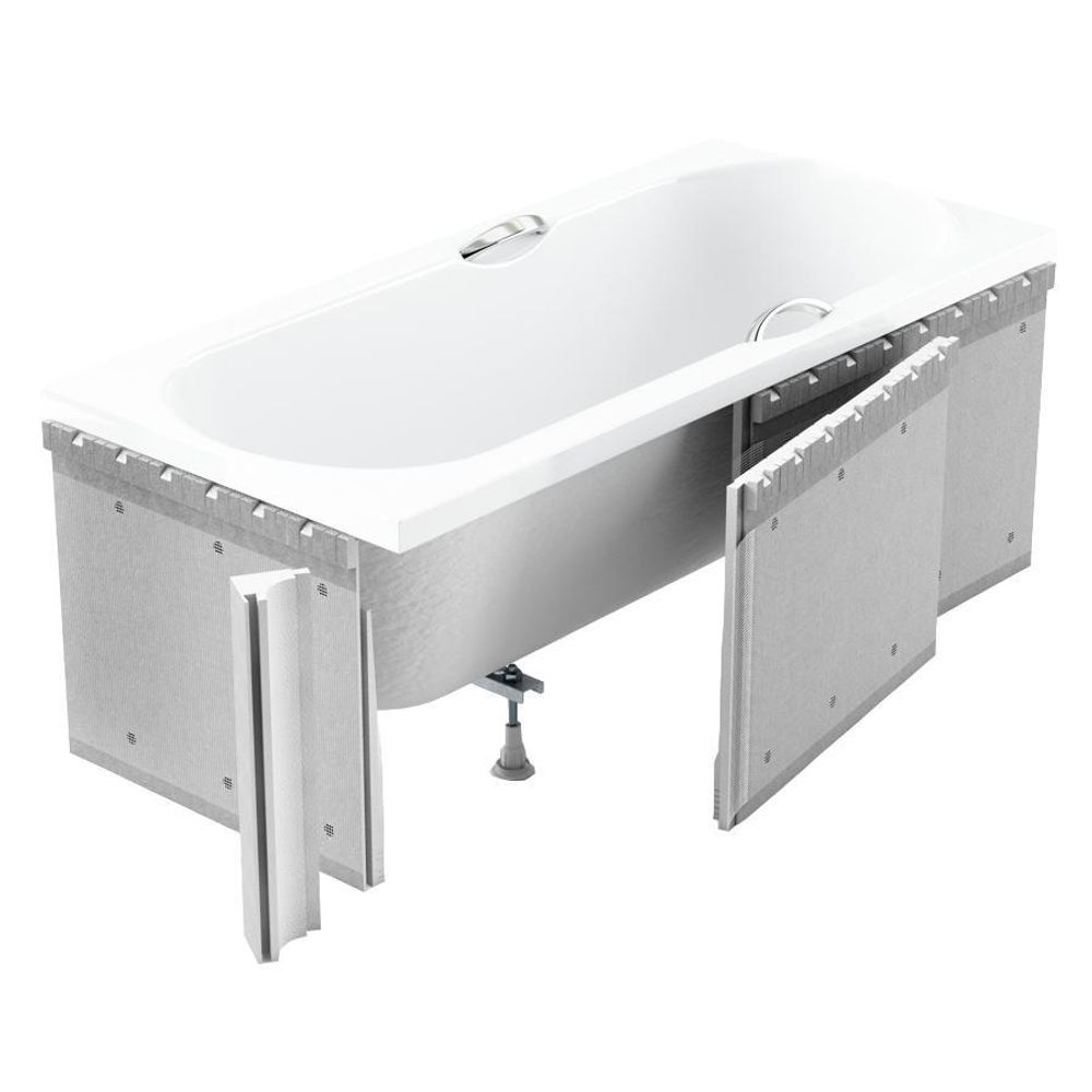 Wanna Akrylowa Zestaw 4w1 Prostokątna 110x70 Biała + Zabudowa Styropianowa, Nowoczesny Premium Syfon i Nogi (stelaż) w komplecie | BADLAND TALIA