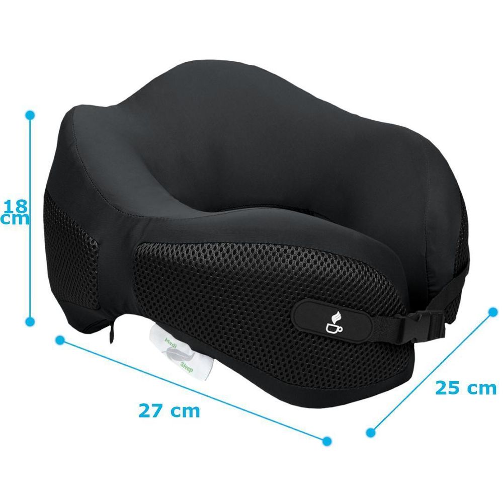 Nackenkissen aus weichem Memory Foam - Reise-Kissen für Flugzeug & Auto - Reisekissen mit praktischen Schnallenverschluss