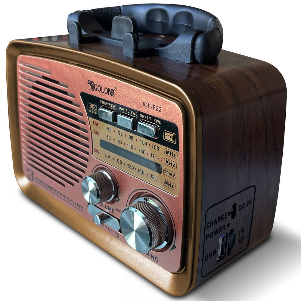 Retro Radio Bluetooth AM FM SW Kofferradio Unterstützt USB SD-Karten Slot Tragbares Radio Batteriebetrieben Gehäuse in Holzoptik Vintage Radio Retoo