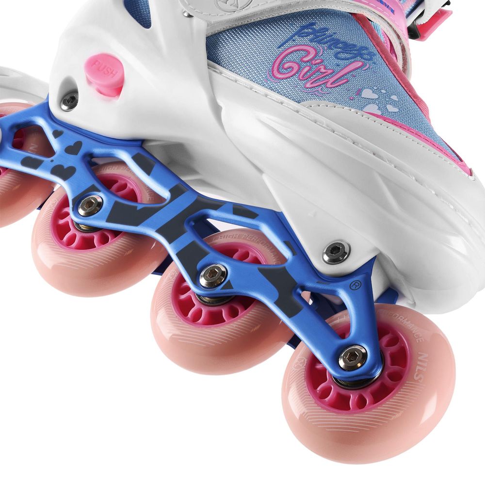 Nils Extreme NA18168A PRINCESS Inlineskates verstellbar – Weiß – Größe S (31–34) – ABEC7 – Aluminium-Schiene