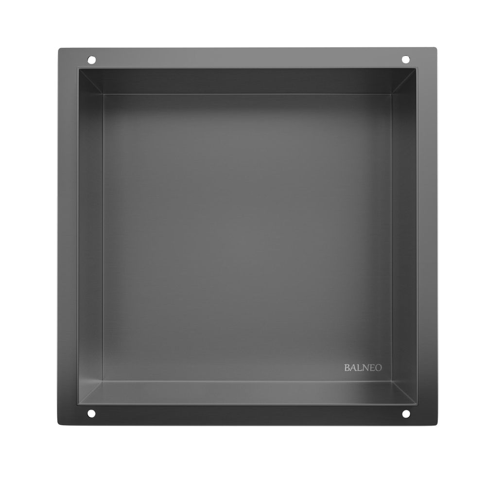 Dusch Nischenregal aus Edelstahl AISI 304 in Gun Metal - moderne Einbau Wandnische für Badezimmer