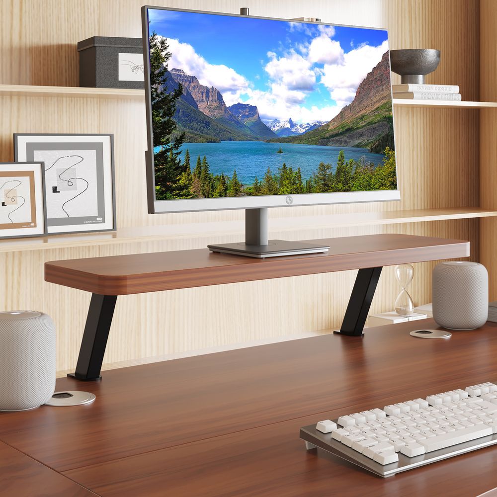 Hilodesk L-Schreibtisch Elektrisch Höhenverstellbar Eckschreibtisch L Förmiger Bürotische Stehpult mit Monitorständer und Schublade 160cm Retro-Holz