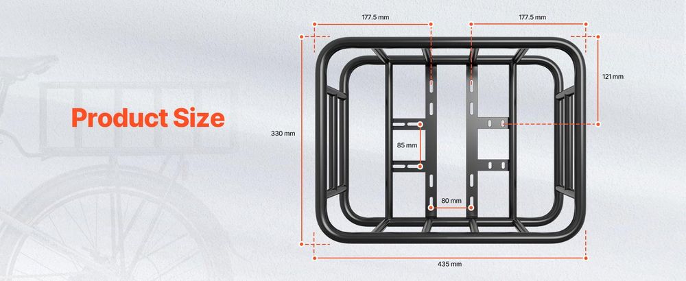 VEVOR Fahrradkorb hinten 435x330x155 mm, Gepäckträger zum Transport von Hunden, Haustieren, Obst und Lebensmitteln, wird mit Montagewerkzeug geliefert