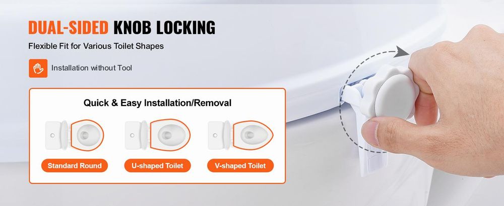 VEVOR Toilettensitzerhöhung Universal-Toilettenerhöhung, 15 cm, Tragkraft 136 kg, Schraubstangenverriegelung, mit Toilettensitz, für Senioren, Behinde