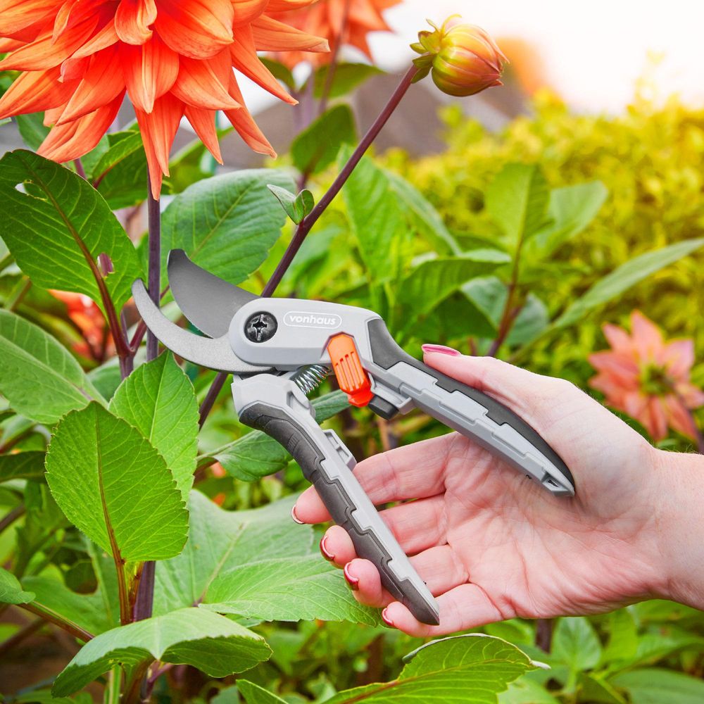 VonHaus 3-Teiliges Gartenschere Set mit Teleskopisch Verlängerbare Softgriffen