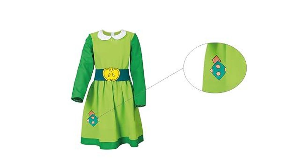 Kostüm Set Petronella Apfelmus Kleid und Hut, inkl. Gürtel Hexe Fantasy (128)