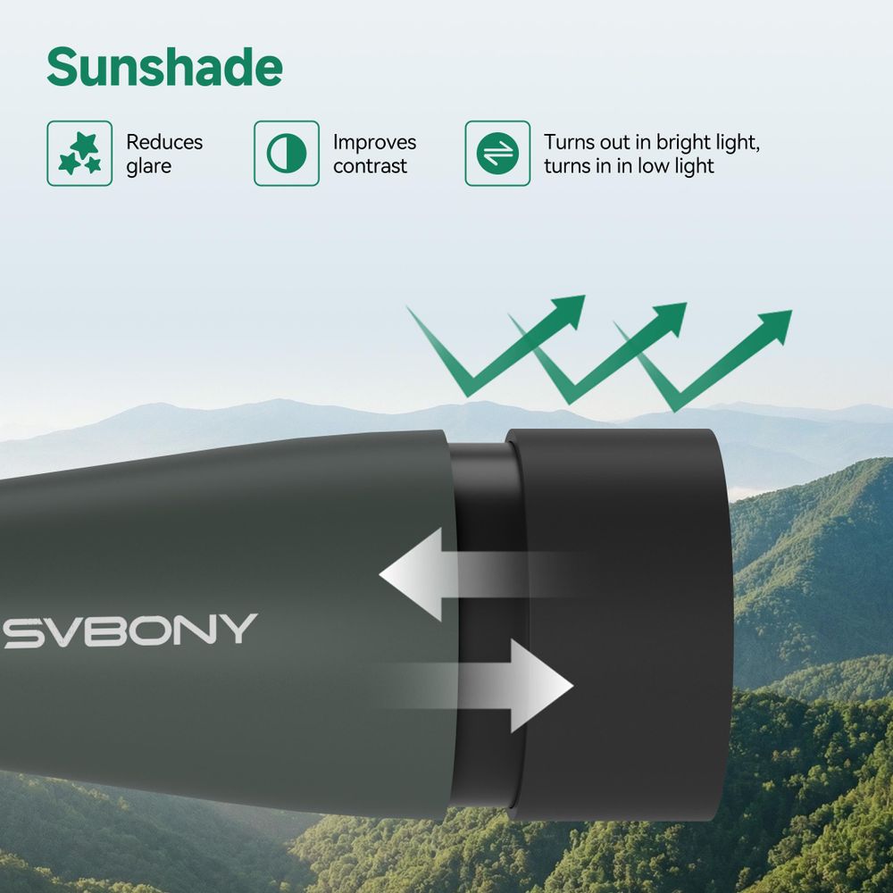Svbony SV28 25-75x100mm Cannocchiale, ampio campo visivo, HD BAK4 Porro prism FMC, cannocchiale con adattatore per cellulare e custodia per treppiede