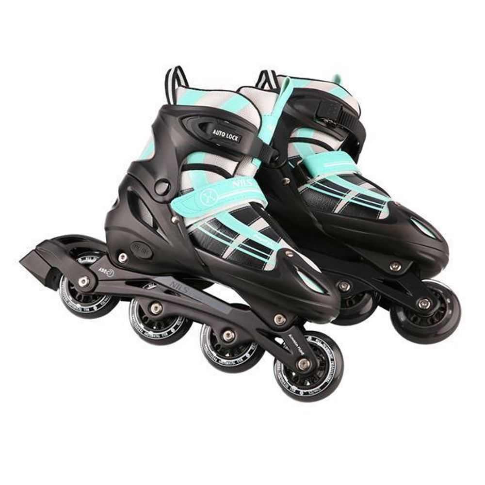 Nils Extreme NH18366A 2-in-1 Kinder Inlineskates und Schlittschuhe verstellbar mint Größe S 31-34
