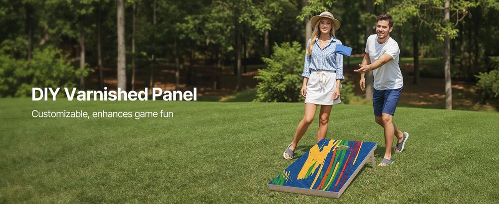 VEVOR Cornhole Set, 3x2 ft Corn Hole Spielbretter, Aluminium Wetterfest Tragbares Wurfbrett, Innen- und Außenfaltbares Cornhole-Spiel für Erwachsene, Enthält 8 Bohnenbeutel, für Garten Hinterhof Strand Camping, 2 Bretter+1 Tragetasche