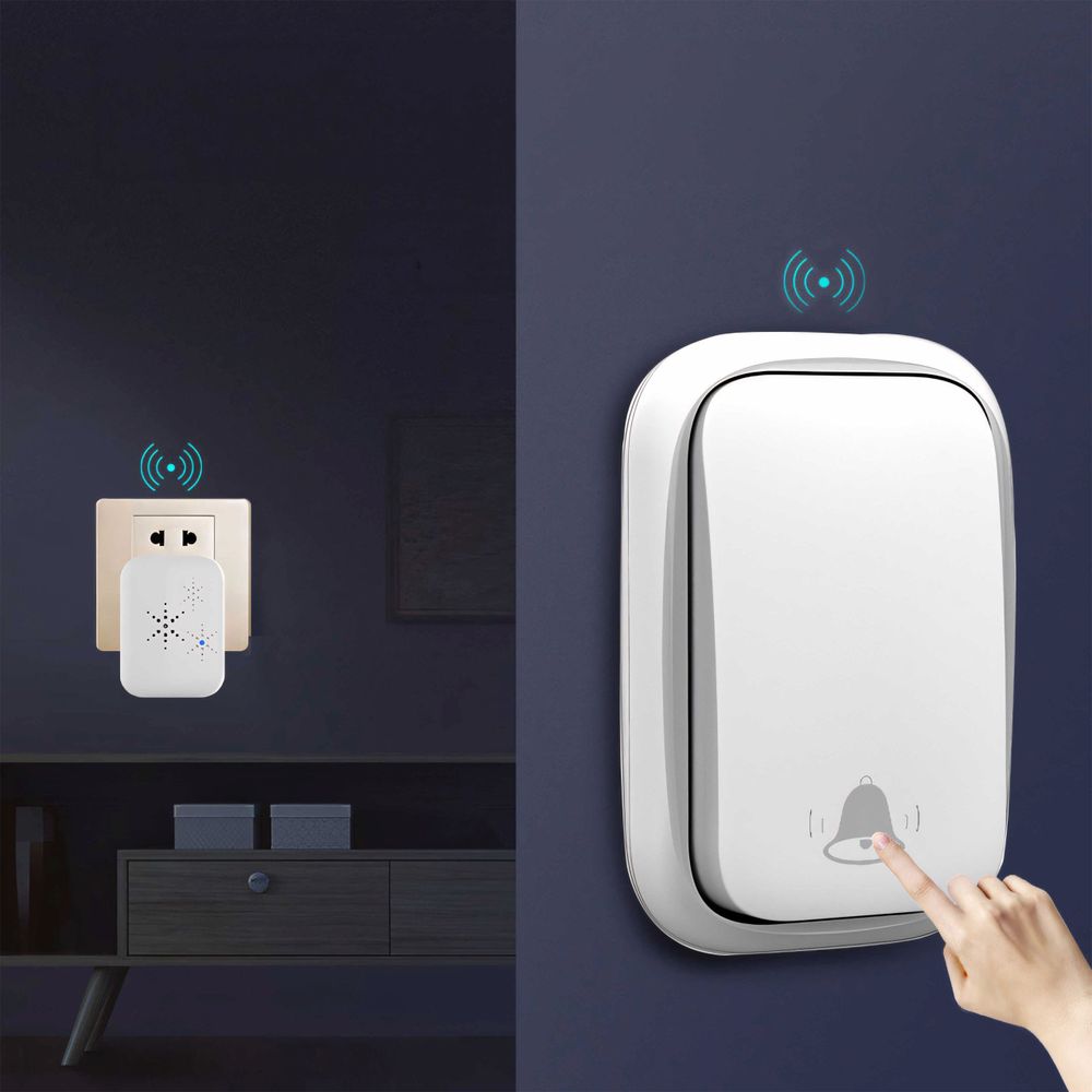 Türklingel Funkklingel Wireless Doorbell Reichweite 100m 4 Lautstärkestufen 110dB 38 Melodien Wohnungen Haustür Klingel Klingeltöne Funk Set Retoo