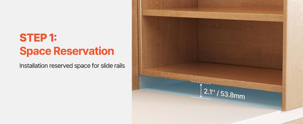 VEVOR Unterbau-Schubladenschienen, 32 Zoll, Vollauszug Kugellager Untertreppen-Schrankgleitschienen, 260 LB Tragfähigkeit Schwerlast-Untertreppen-Schrankgleiter, für DIY-Ersatz, Schwarz, 101,6 cm