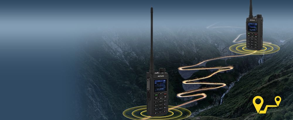 Retevis C62 Funkgeräte Dual Band, Großer Reichweite, UV-Hochleistung, LED-Bildschirm, Geräuschreduzierung, Business Walkie Talkie, für Wandern Camping