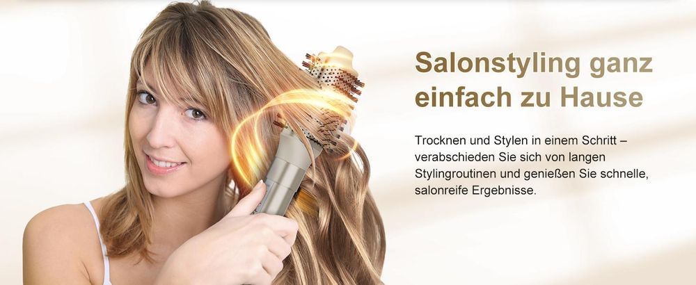 MCURO 6-in-1 Warmluftbürste mit 6 Aufsätzen,Airflow Lockenstab,Föhn & Negativ-Ionen Haarstyler inkl. Aufbewahrungstasche,für Glätten,Locken & Trocknen