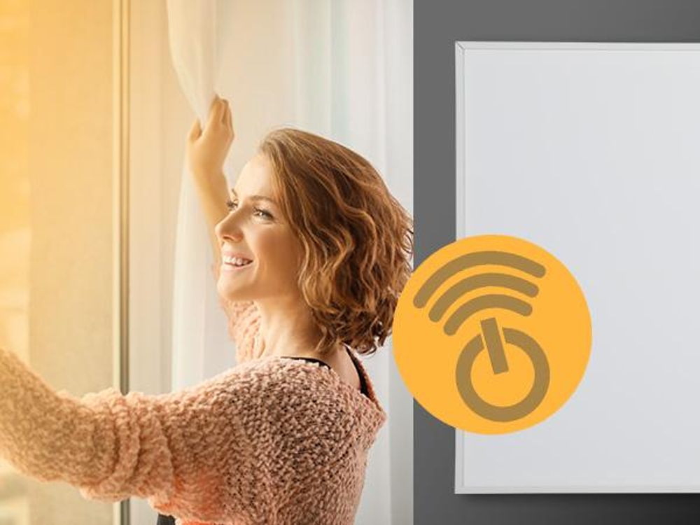 Heidenfeld Hybrid Infrarotheizung HF-HP150 | Steuerung via App - Fernbedienung - Touch-Bedienfeld - Thermostat - 1000 Watt - bis 25 m²