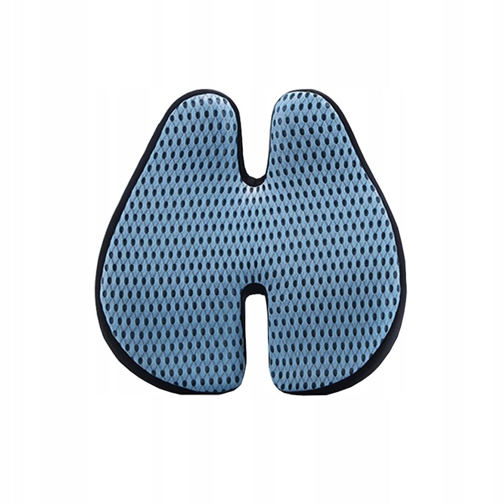 Lendenkissen aus Memory-Schaum für Bürostuhl & Autositz - Lordosenstütze Kissen Orthopädisches Rückenstütze - BLAU Ergonomisches Rückenkissen 40x43