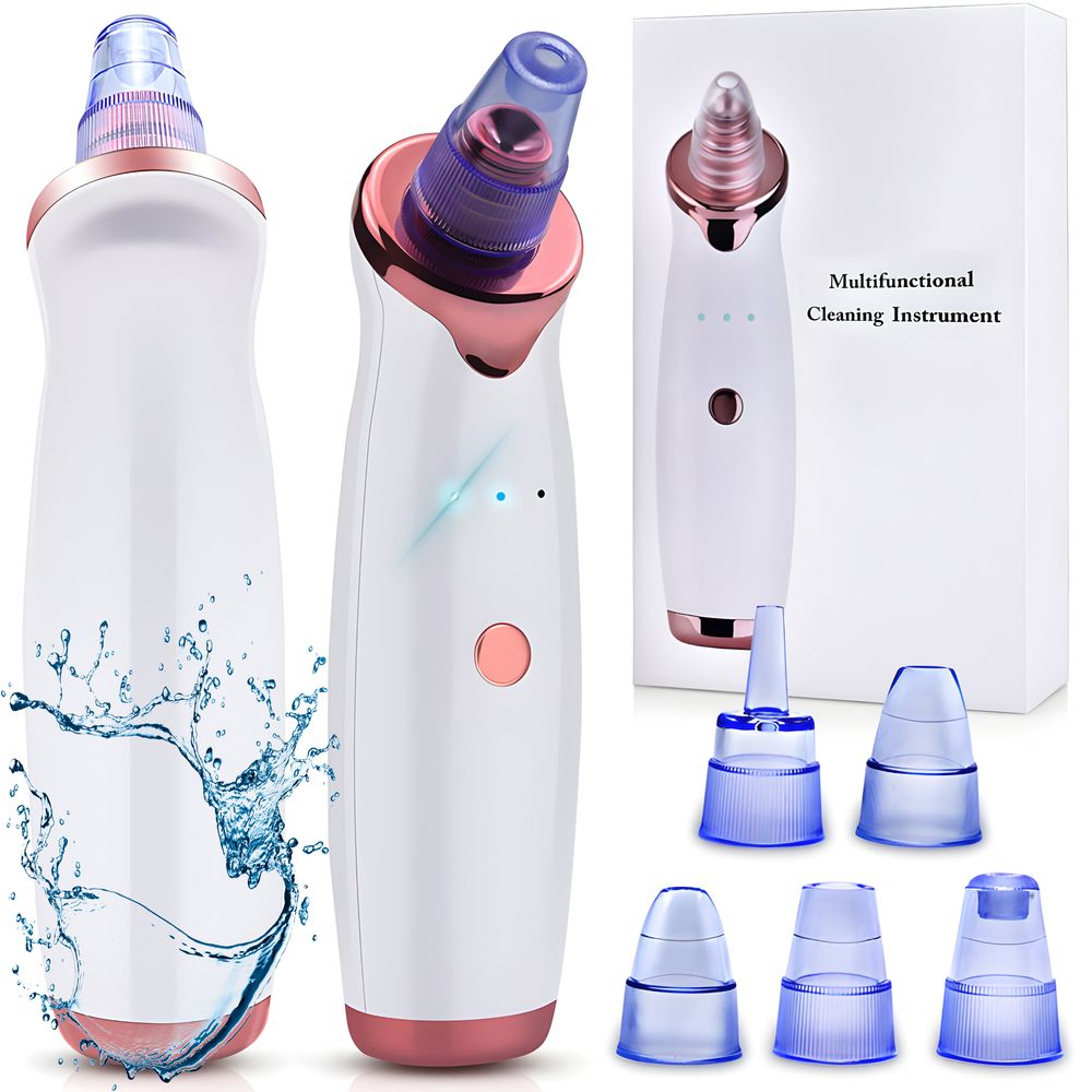 Porenreiniger Electric Mitesser Mitesserentferner Vakuum Cleaner Pore Cleaner Gesicht Reinigung mit LED-Bildschirm und 4 Sonden und 3 Modi Weiß Retoo